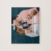 binnenkort komt een grappige baby/geboorteaankondi legpuzzel (Verticaal)