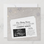 Binnenkort krantenfoto Winterzwangerschap Aankondiging (Voorkant)