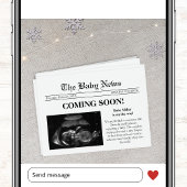 Binnenkort krantenfoto Winterzwangerschap Aankondiging