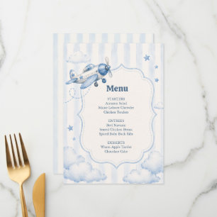 Binnenkort Landend Blauw Jongensvliegtuig Baby Sho Menu