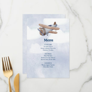 Binnenkort landend Blue Boy Baby shower Menu
