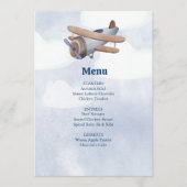 Binnenkort landend Blue Boy Baby shower Menu (Voorkant)