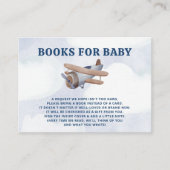 Binnenkort landend Boy Airplane Baby shower Book R Informatiekaartje (Voorkant)