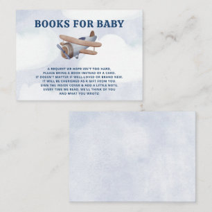 Binnenkort landend Boy Airplane Baby shower Book R Informatiekaartje