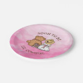 Binnenkort Lil' Cowgirl | Baby shower voor meisjes Papieren Bordje (Gekanteld)
