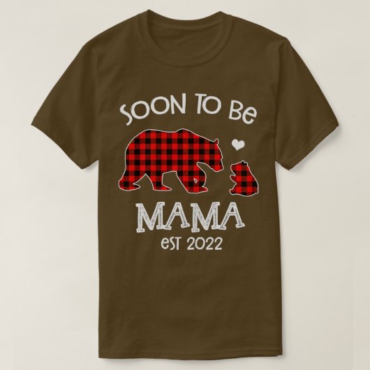 Binnenkort mama 2022 rood gele beer t-shirt (Design voorkant)
