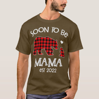 Binnenkort mama 2022 rood gele beer t-shirt