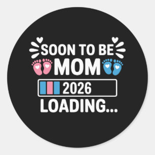 Binnenkort Mama 2026 Lade Zwangerschapsaankondigin Ronde Sticker