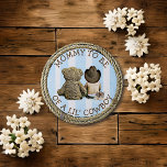 Binnenkort mama van een Lil Cowboy Button<br><div class="desc">Kleine Cowboy en Teddy Bear Baby Boy Baby shower knop voor de moeder. Ideaal voor een cowboy,  een land en een westerne of rustige bruiloft.</div>