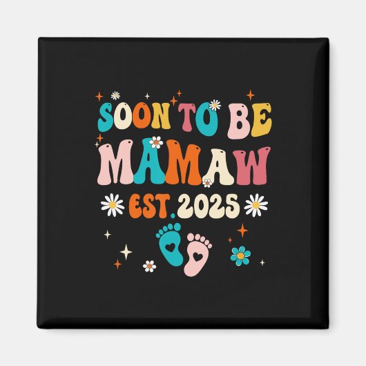 Binnenkort Mamaw Est 2025 Zwangerschapsaankondigin Magneet (Voorkant)