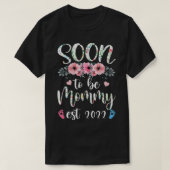 Binnenkort mammie 2022 Flower Moederdag Preg T-shirt (Design voorkant)