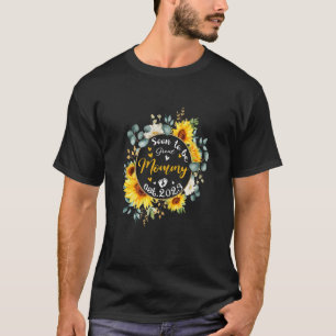 Binnenkort mammie 2023 Zonnebloem nieuwe mama T-shirt