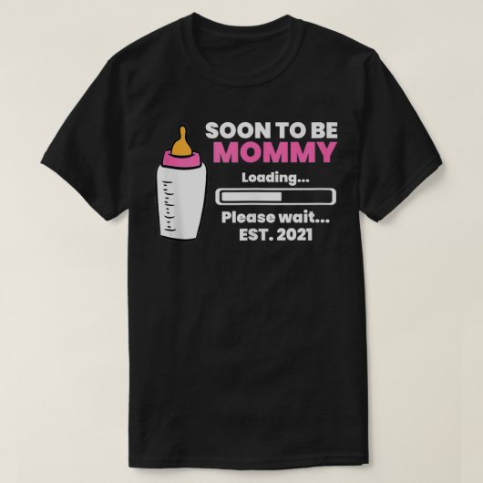 Binnenkort mammie Est 2021 T-shirt (Design voorkant)