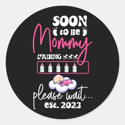 Binnenkort mammie Est 2023 Ronde Sticker (Voorkant)