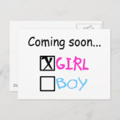 Binnenkort... Meisje Briefkaart (Voorkant / Achterkant)