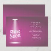 Binnenkort Meisje Zwangerschapsaankondiging Aankondiging (Voorkant / Achterkant)