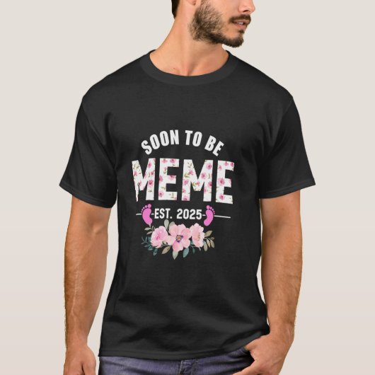 Binnenkort Meme Est 2025 Cadeaus Eerste keer Oma T-shirt (Voorkant)