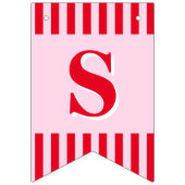 Binnenkort mevrouw Retro rood en roze strepen Vlaggetjes (Tweede vlag)