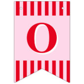 Binnenkort mevrouw Retro rood en roze strepen Vlaggetjes (Derde vlag)