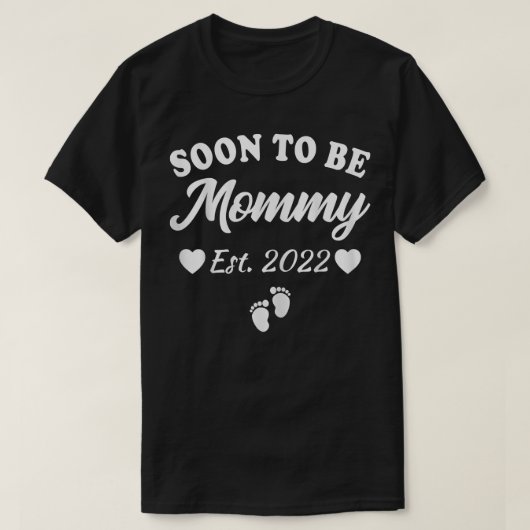 Binnenkort moeder 2022, moeder zwangerschap t-shirt (Design voorkant)