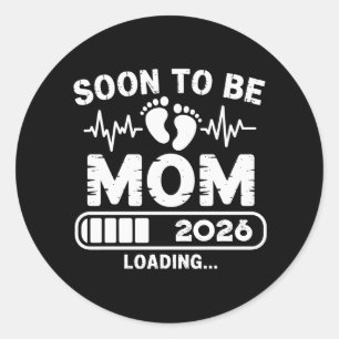 Binnenkort Moeder 2026 Zwangerschaps Baby Aankondi Ronde Sticker