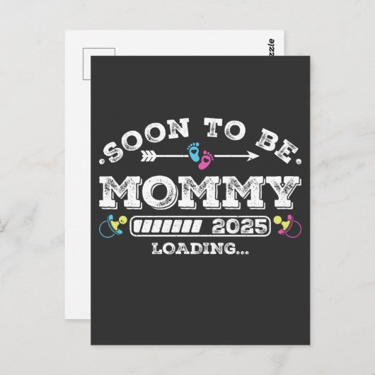 Binnenkort Moedertje 2025 Laden Briefkaart (Voorkant / Achterkant)