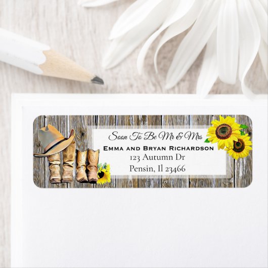 Binnenkort Mr en Mrs Rustic Wedding Invitation Etiket (Insitu)