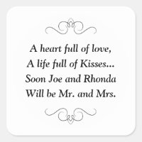 Binnenkort Mr en Mrs Square Sticker