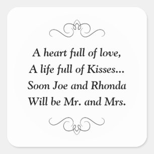 Binnenkort Mr en Mrs Square Sticker