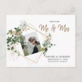 Binnenkort Mr & Mrs Photo Wedding Save the Date Aankondigingskaart (Voorkant)