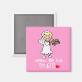 Binnenkort MRS. CUTE Stick Bride Magneet (Voorkant / Achterkant)
