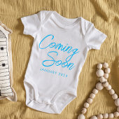 Binnenkort nieuwe Baby Boy Blue aankondiging Romper