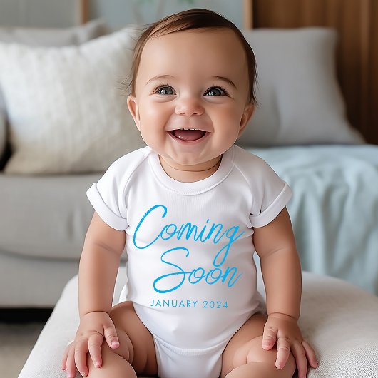 Binnenkort nieuwe Baby Boy Blue aankondiging Romper