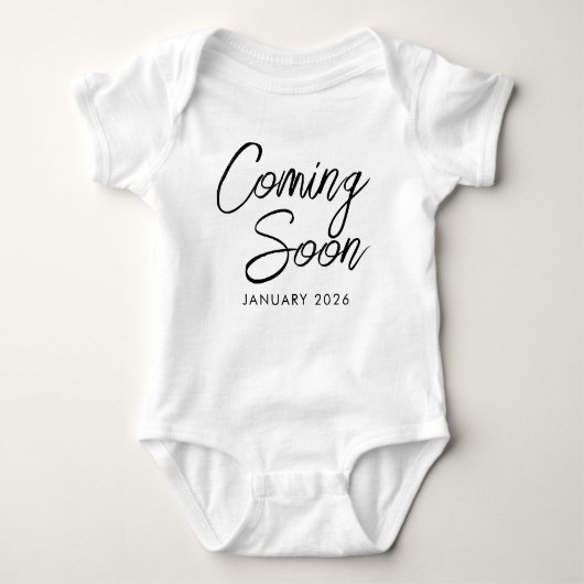 Binnenkort nieuwe babyaankondiging Unisex Romper (Voorkant)