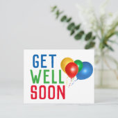 Binnenkort nog kleurrijke ballonnen briefkaart (Staand voorkant)