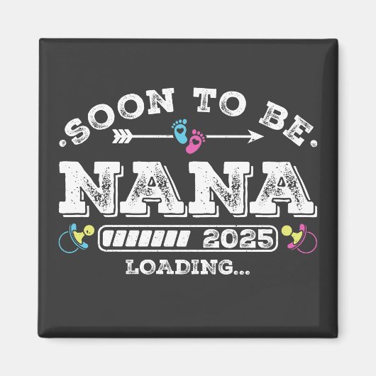 Binnenkort oma 2025 Laden Vierkant Magneet (Voorkant)