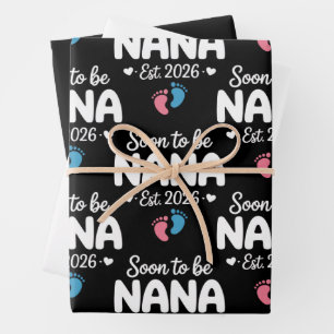 Binnenkort oma 2026 Grappige zwangerschapsaankondi Inpakpapier Vel