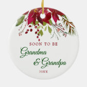 Binnenkort oma en opa cadeau | grootouders keramisch ornament (Achterkant)