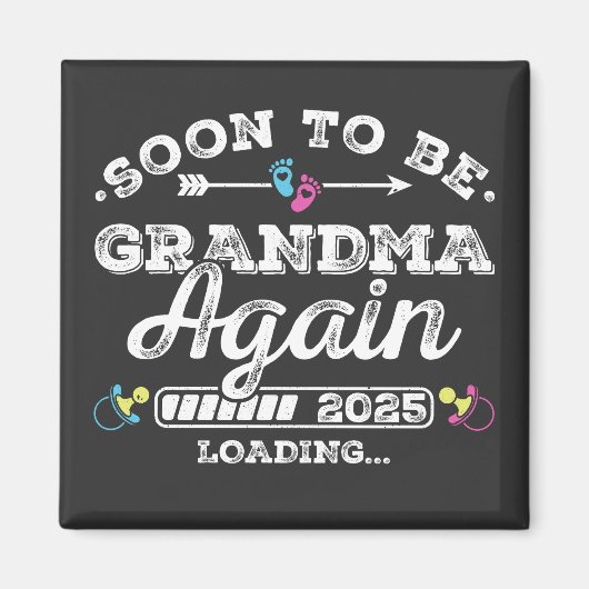 Binnenkort oma weer 2025 Loading Square Magneet (Voorkant)