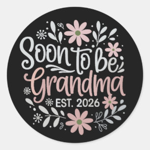 Binnenkort oma wordt 2026 Zwangerschapsaankondigin Ronde Sticker