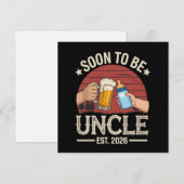 Binnenkort Oom 2026 Retro Zwangerschapsaankondigin Kaart (Voorkant / Achterkant)