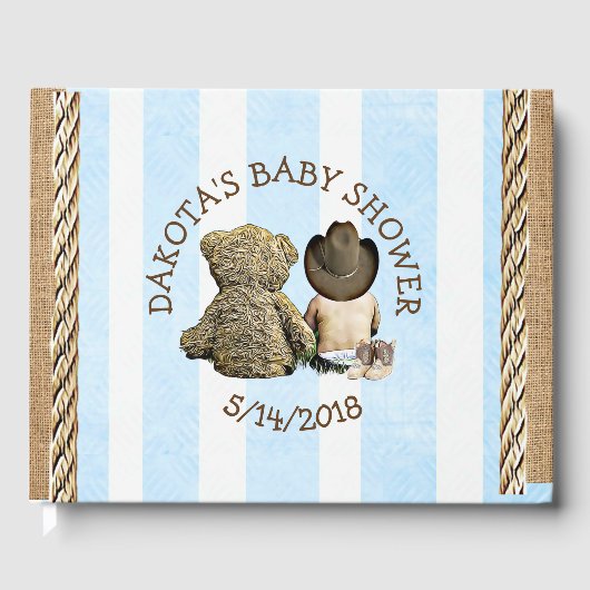 Binnenkort op Lil "Cowboy Baby shower Guestbook" Gastenboek (Voorkant)