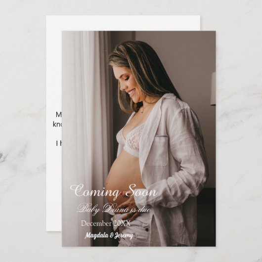 Binnenkort op maat Aankondiging van zwangerschap f (Voorkant / Achterkant)