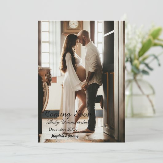 Binnenkort op maat Aankondiging van zwangerschap f (Staand voorkant)