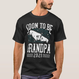Binnenkort Opa 2021 Nieuw Papa Pasgeboren Gift Nie T-shirt
