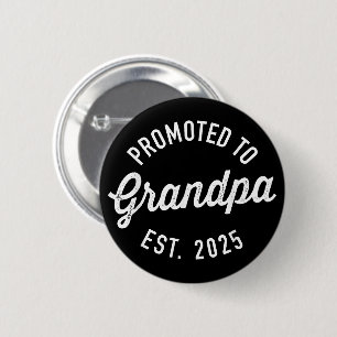 Binnenkort Opa 2025 Binnenkort Grootvader Ronde Button 5,7 Cm