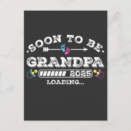 Binnenkort Opa 2025 Loading Briefkaart (Voorkant)