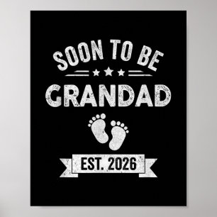 Binnenkort opa 2026 Vaderdag Eerste keer Gra Poster