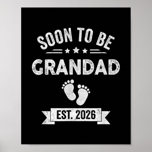 Binnenkort opa 2026 Vaderdag Eerste keer Gra Poster (Voorkant)