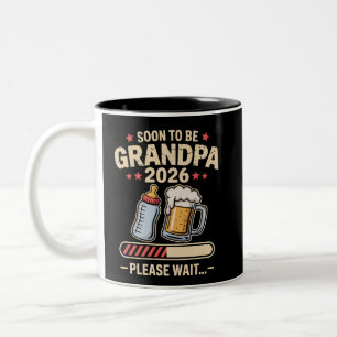 Binnenkort Opa Est 2026 Baby Aankondiging Tweekleurige Koffiemok